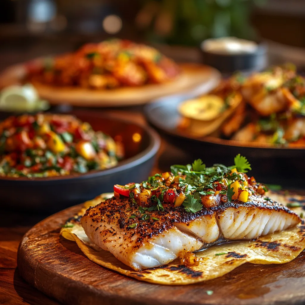 A display of various cooked rockfish dishes, including pan-seared, baked, and grilled preparations