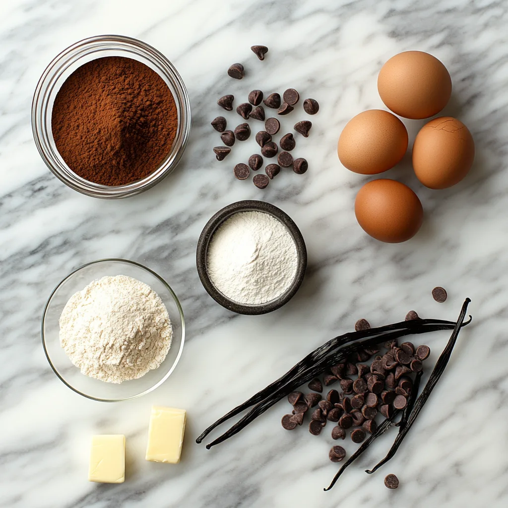 Ingredients for making brookies laid out on a countertop.