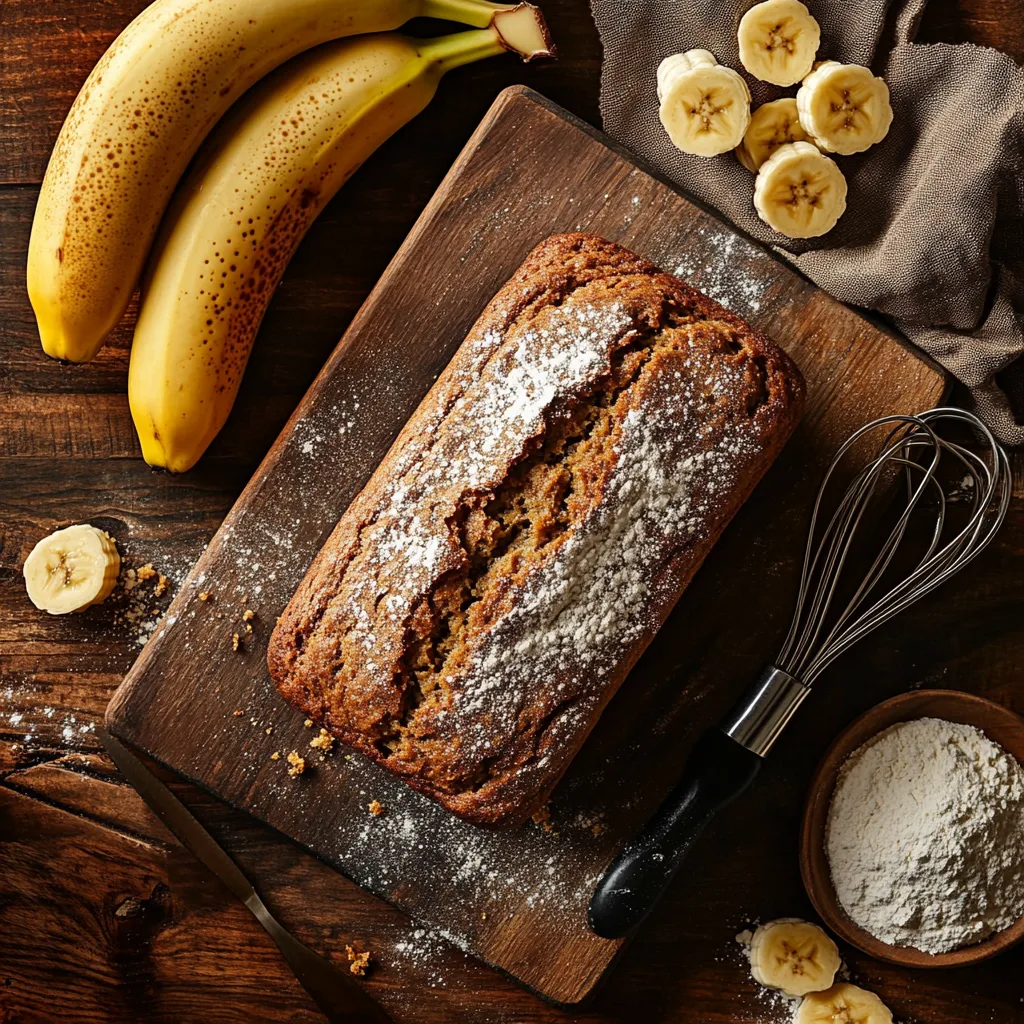 Four essential ingredients for banana bread