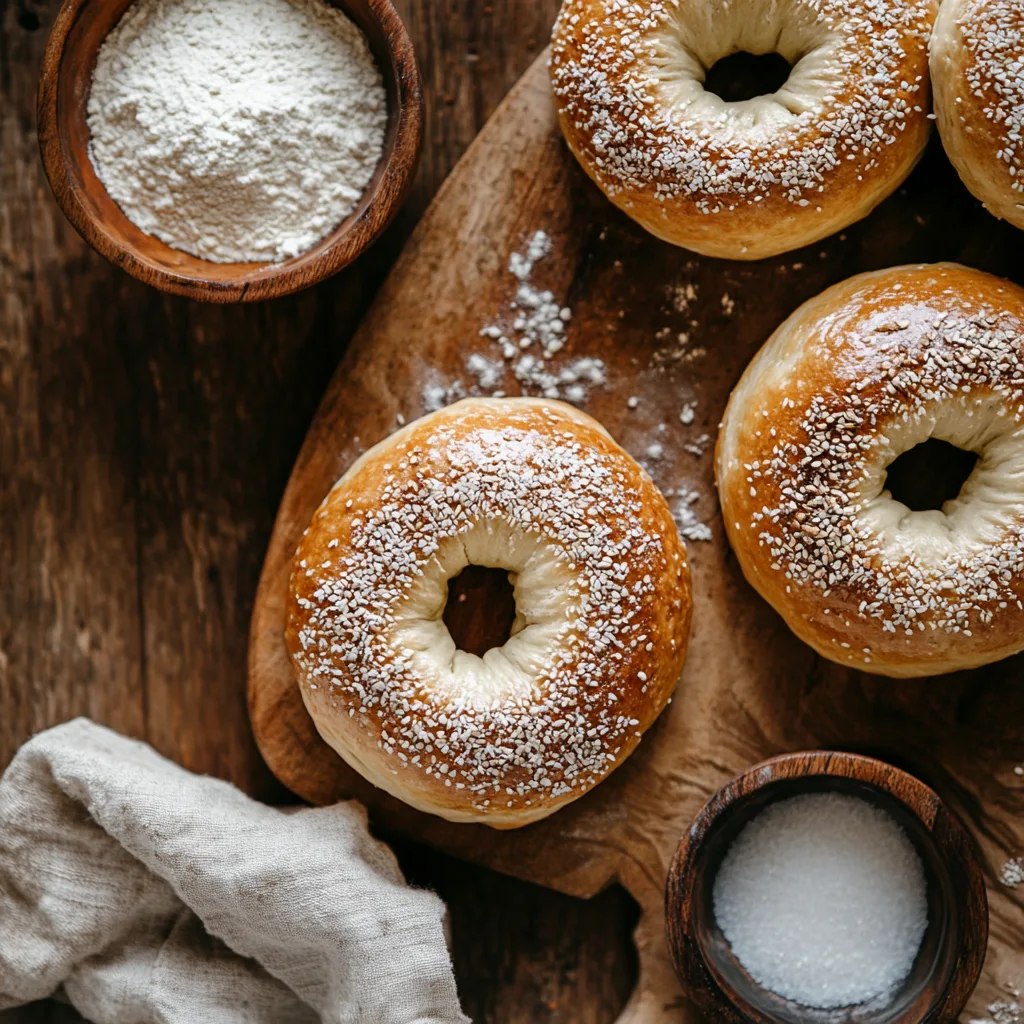 Fresh sourdough bagels with natural ingredients.