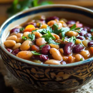 Ingredients for calico beans laid out.