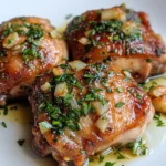 juicy chicken sous vide thigh on plate