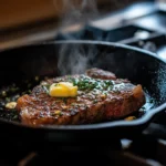 searing sous vide ribeye steak cast iron