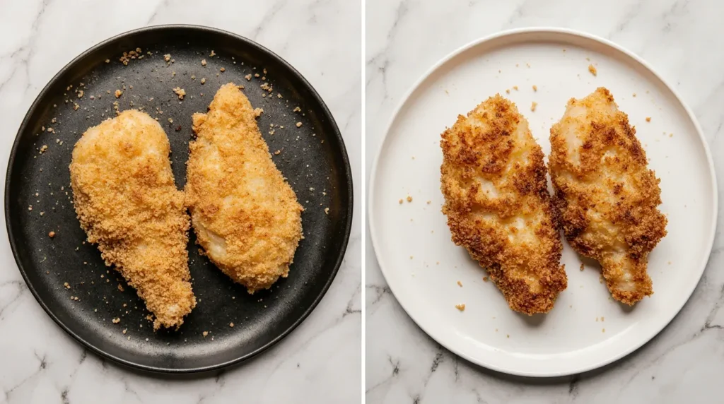 Calories in fried chicken breast comparison between deep-fried and air-fried chicken
